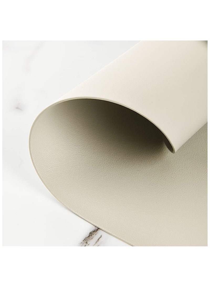 Leather Placemats Set of 4 Round Faux Leather Non-Slip Place Mats Wipeable Washable Placemats Heat Resist Placemats