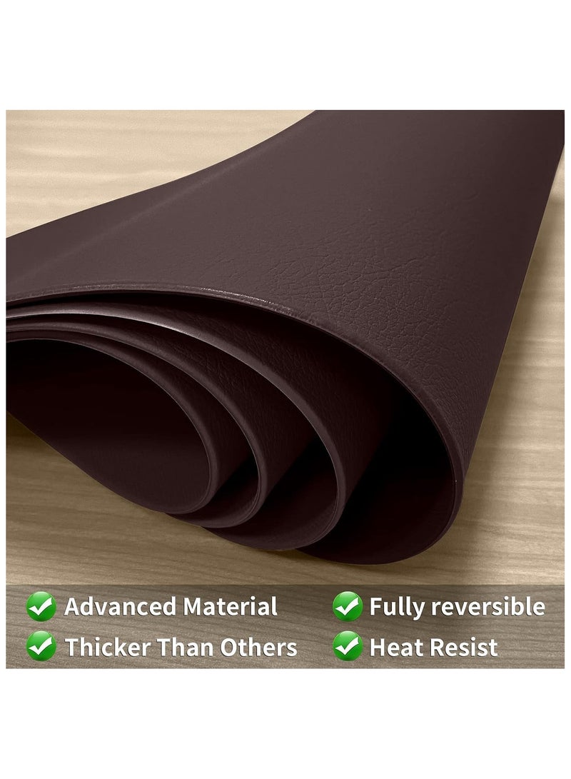Set of 4 Round Leather Placemats – Faux Leather Non-Slip, Heat-Resistant, Wipeable & Washable Table Mats, Durable Dining Placemats for Kitchen, Dining Table, Home Decor, and Party Use