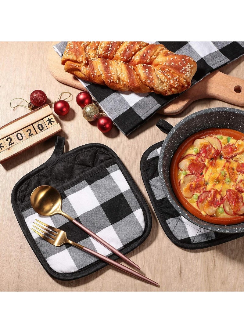 Set of 6 Grey Oval Pot Holders with Pocket, for Kitchen Craft Project Heat Resistant Hot Pads Cotton Potholders Oven Pot Holder with Loop for Blank Sublimation Kitchen Gifts Baking Cooking
