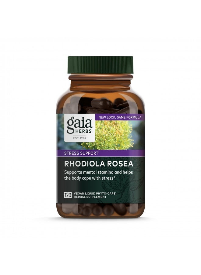 Gaia Herbs Rhodiola Rosea - Stress Support Supplement Traditionally For Supporting Healthy Stamina And Endurance - With Siberian Rhodiola Root Extract - 120 Vegan Liquid Phyto-Capsules (60-Day Supply