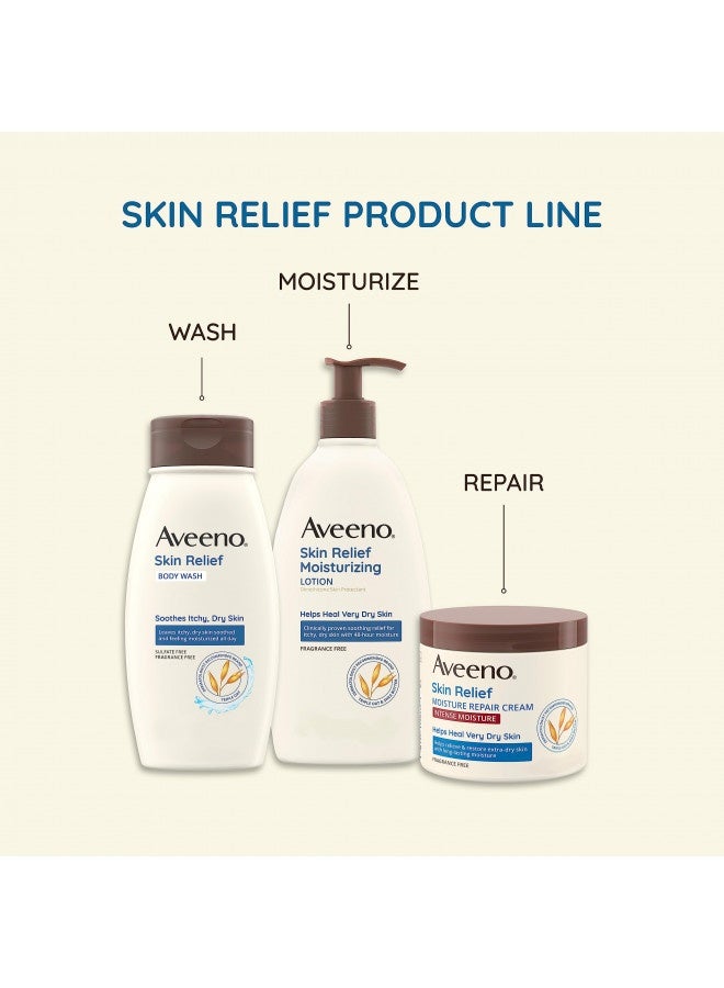 Aveeno Skin Relief Intense Moisture Repair Body Cream With Triple Oat And Shea Butter Formula, Helps Relieve And Restore Extra-Dry Skin With Long-Lasting Moisture, Fragrance-Free, 11 Oz