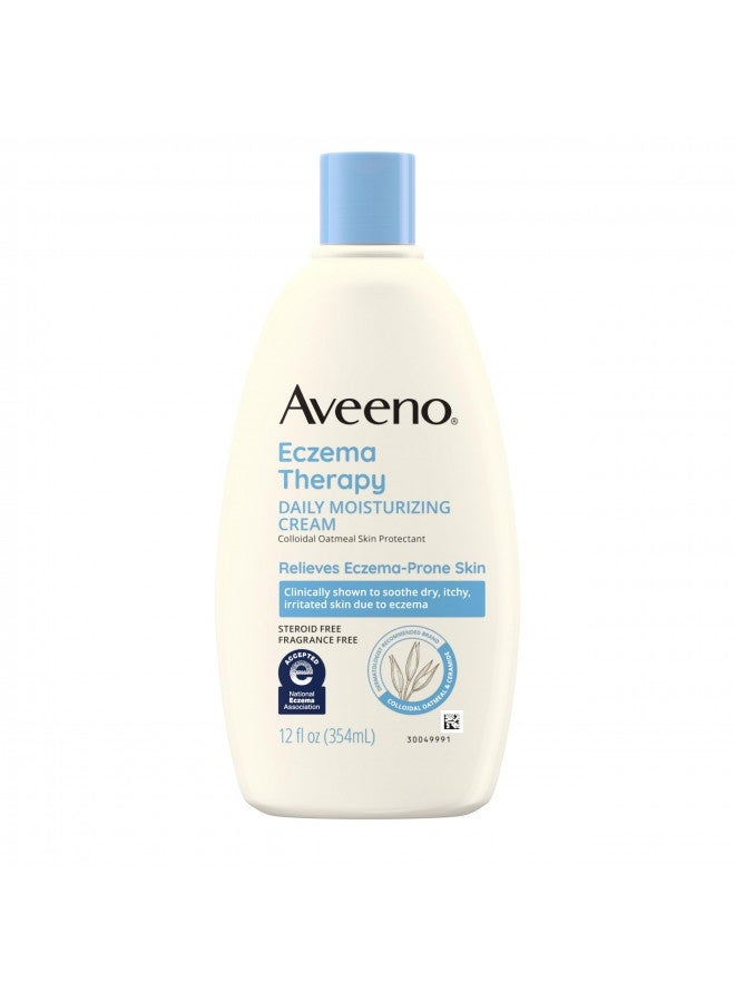 Aveeno Eczema Therapy Daily Moisturizing Body Cream For Sensitive Skin, Soothing Eczema Relief Cream, Colloidal Oatmeal And Ceramide For Dry And Itchy Skin, Steroid- And Fragrance-Free, 12 Oz