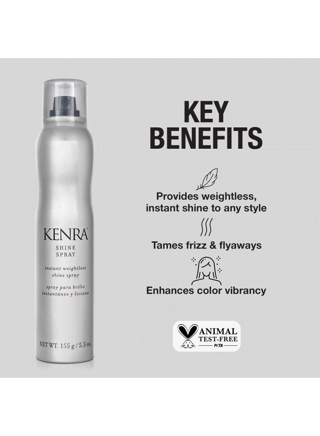 Kenra Shine Spray | Instant Weightless Shine Hairspray | Tames Frizz And Flyaways | Enhances Color Vibrancy | Lightweight, No Hold | All Hair Types | 5.5 Oz