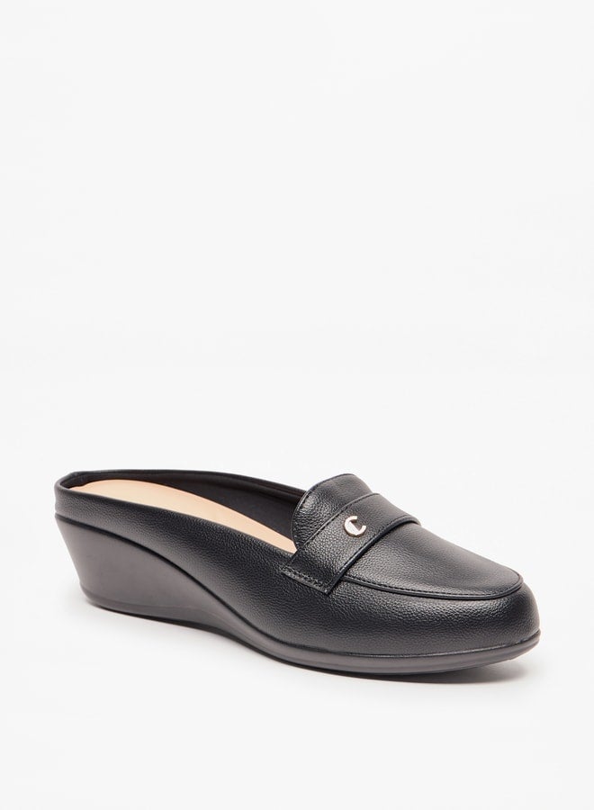 Women Slip-On Mules with Wedge Heel