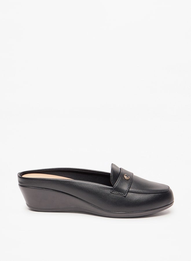 Women Slip-On Mules with Wedge Heel