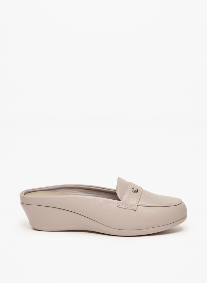 Women Slip-On Mules with Wedge Heel