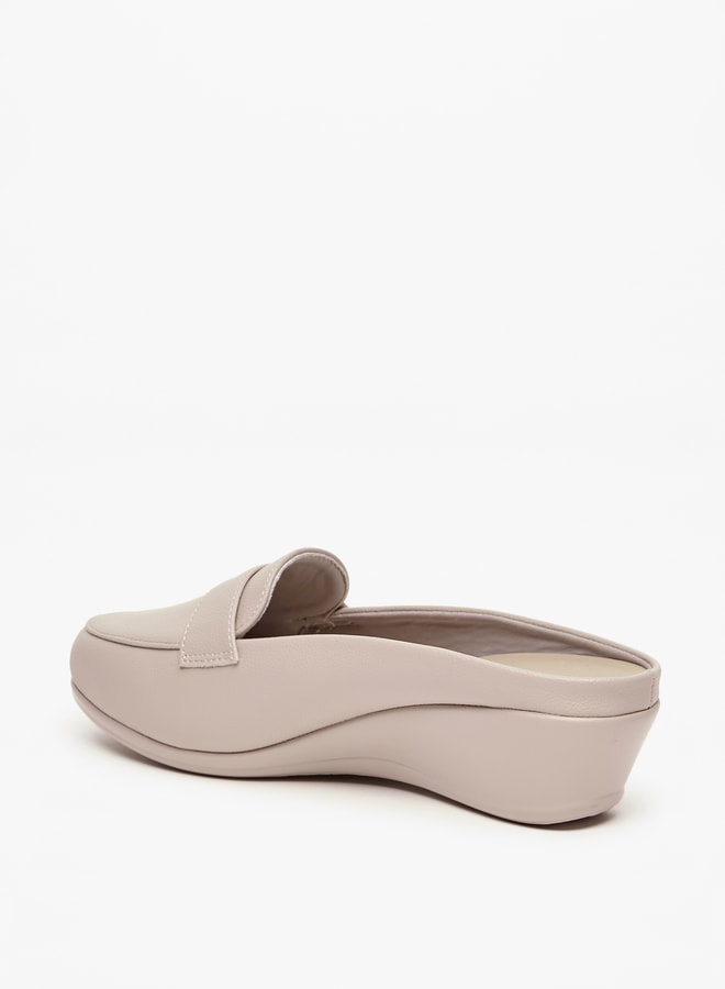 Women Slip-On Mules with Wedge Heel