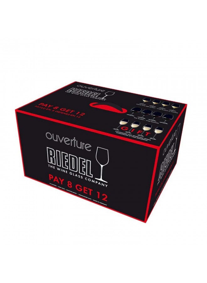 Riedel Ouverture Wine Glass, 12 Count (Pack Of 1), Red And White And Champagne