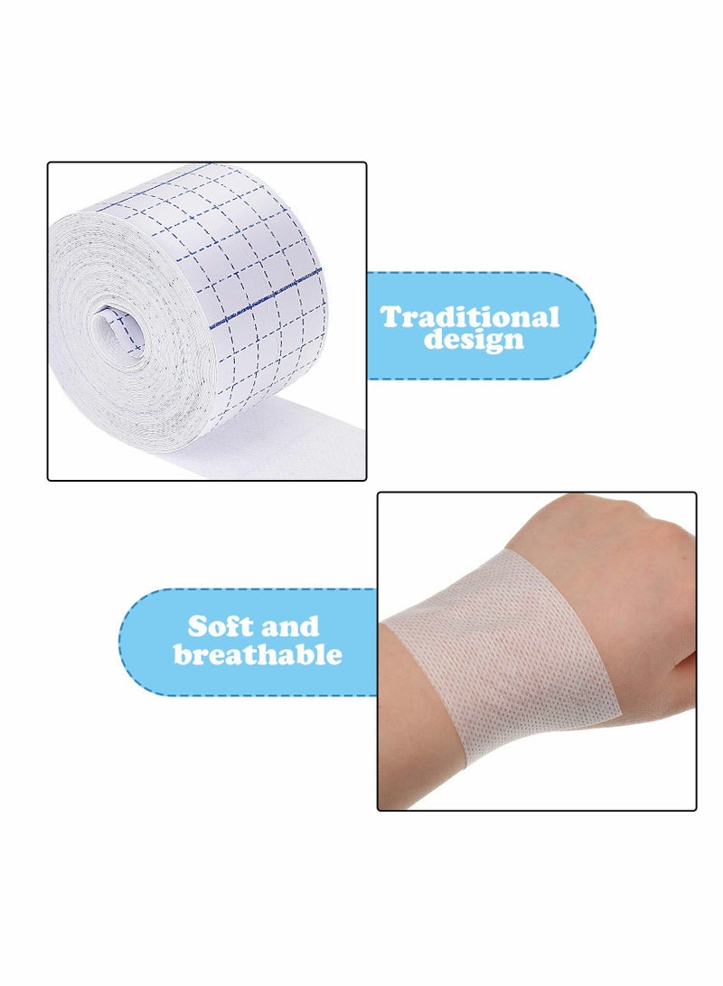 Non-Woven Cover Roll Stretch Tape Non-Woven Adhesive Bandages Breathable Bandage Tape Cohesive Wrap Bandages Protective Stretch Bandage Roll Film (2 Rolls 2 Inch x 10.94 Yard)