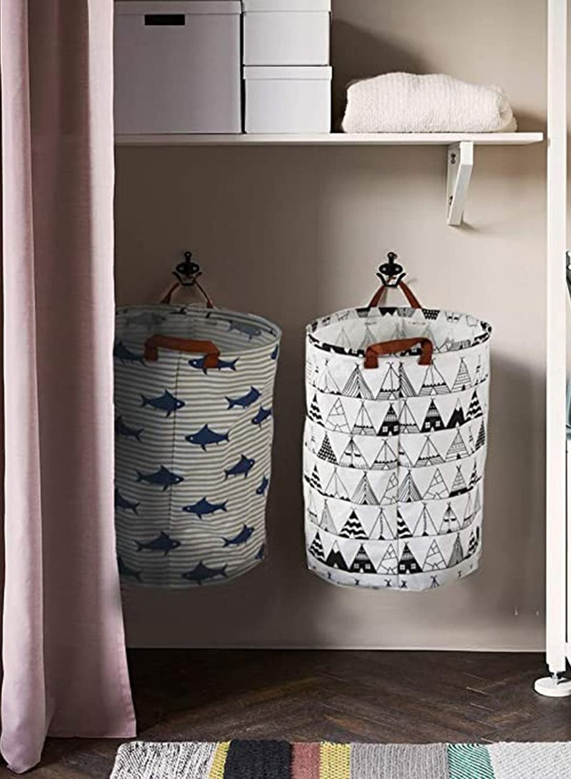 Large Storage Bin, Baskets, Open Storage Case, toys Storage Laundry Hamper Organizer for Box & Bins Nursey Baby Gift, Waterproof Storage Box Collapsible Toy Basket Shark Pattern, PE Coating