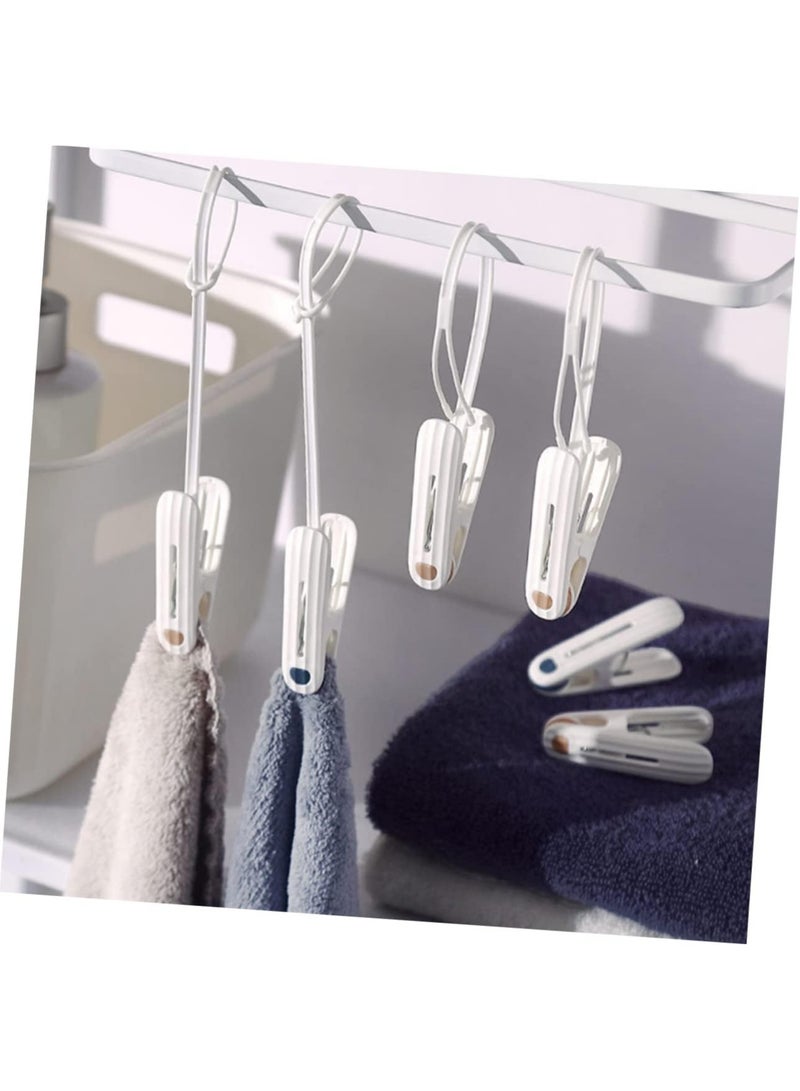 24 PCS Plastic Clothespins Heavy Duty Laundry Clothes Pins Clips Air-Drying Clothing Pin Traceless Clothes Peg Bag Clip Food Package Clip Hanging Clothesline Windproof Hanger for Travel