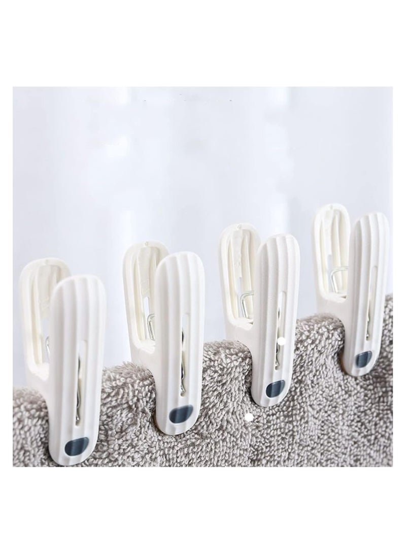 24 PCS Plastic Clothespins Heavy Duty Laundry Clothes Pins Clips Air-Drying Clothing Pin Traceless Clothes Peg Bag Clip Food Package Clip Hanging Clothesline Windproof Hanger for Travel