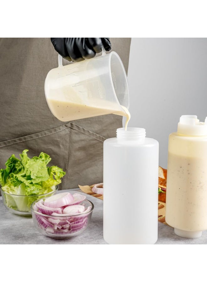 32Oz. Fifo Inverted Plastic Squeeze Bottle With Refill And Dispensing Lids - First In First Out - Perfect For Restaurants Catering And Food Trucks - 1Ct Box -