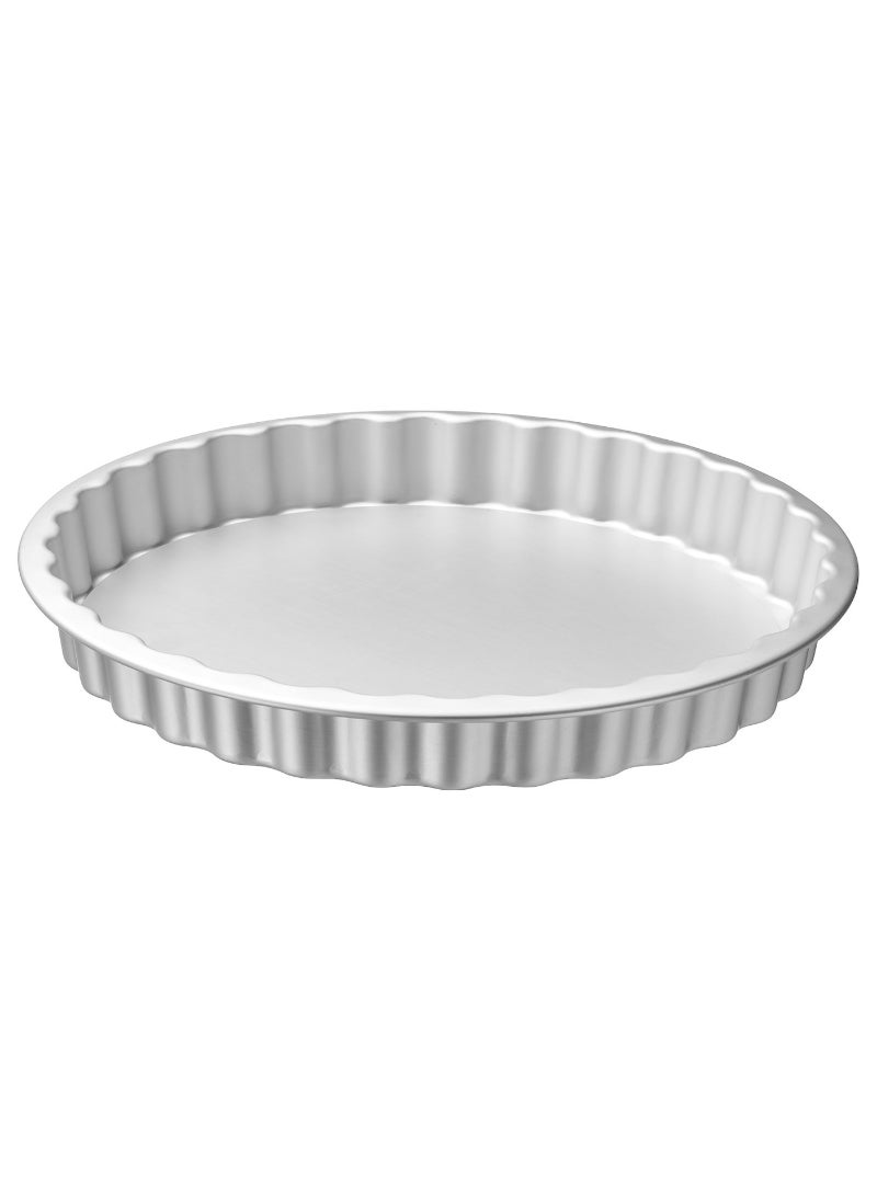 Silver Colored Pie Dish Durable Design with 1.8-Liter Capacity, Perfect for Baking and Serving Delicious Pies and Quiches 31 cm