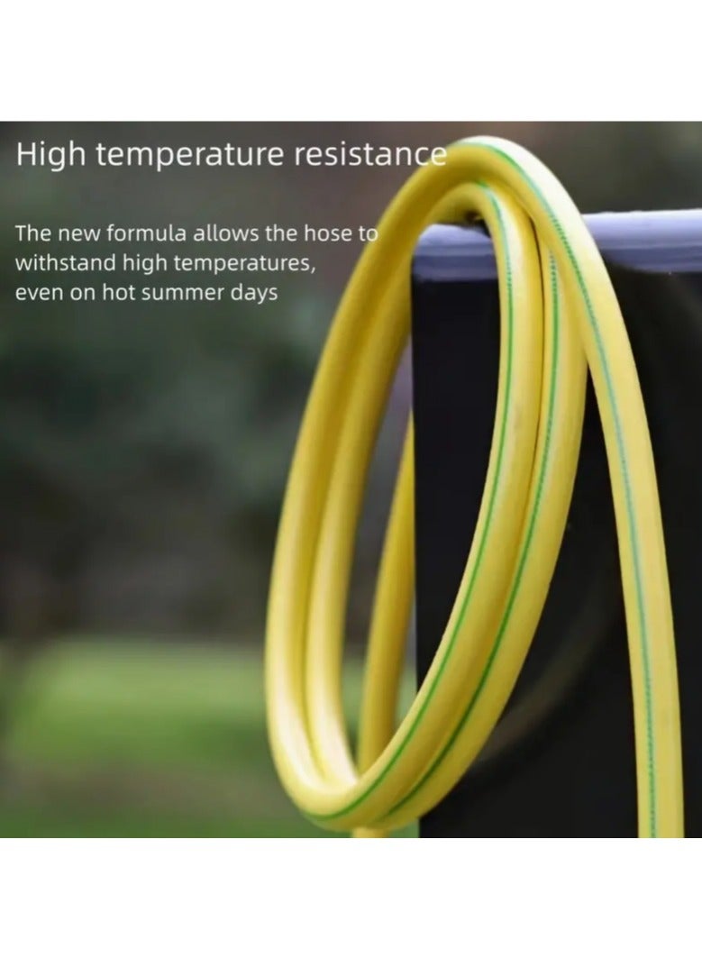 Yellow Garden Hose – Made in Italy, 1/2 Inch x 50M Durable and Flexible Hose, UV-Resistant, Kink-Free Design, Ideal for Gardening, Watering, and Outdoor Use, Lightweight and Easy to Handle, High Quality