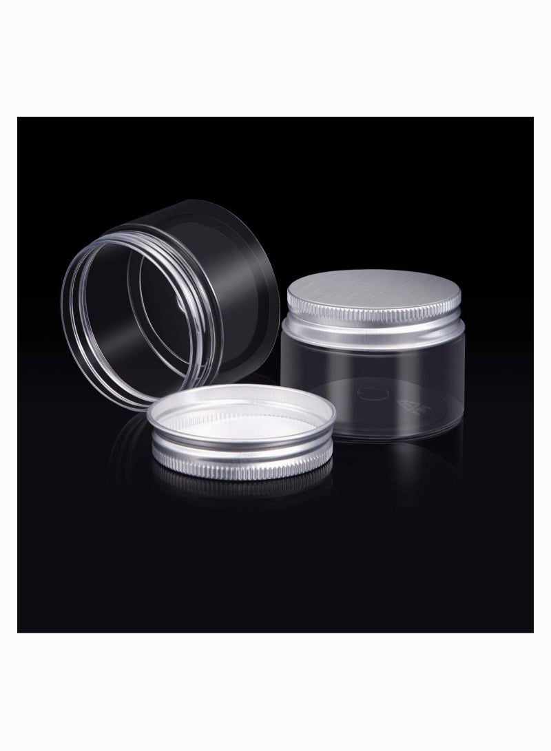 Plastic Jars, 12 Pack Clear Plastic Storage Favor Jars Wide-Mouth Plastic Containers for Beauty Products, for Women Creams Make-up Sample Containers