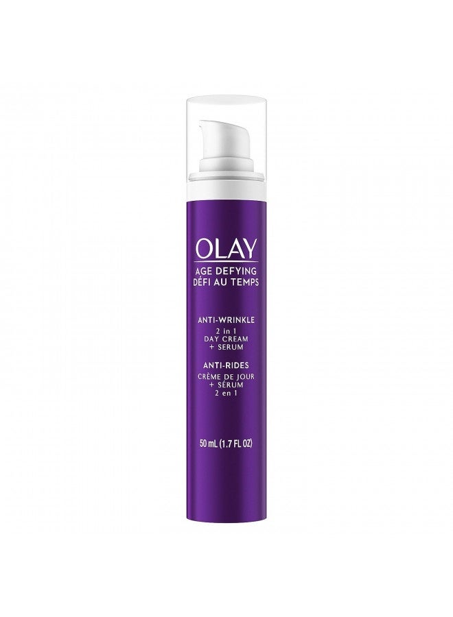 Olay Face Serum By Age Defying Anti-Wrinkle 2-In-1 Day Cream Plus Face Serum, Aloe Vera, 1.7 Fl Oz