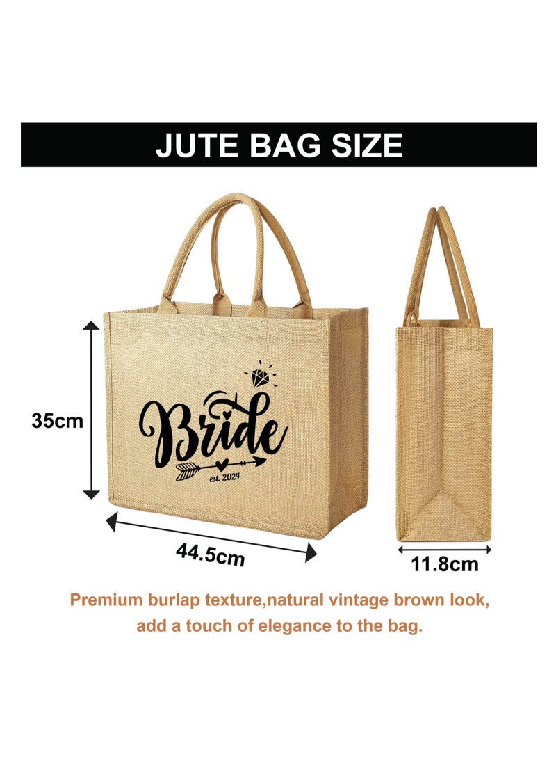 Jute Tote Bag-Bride Est-Wedding Party Gift Bag For Bridesmaids And Guests-Wedding Party Favors