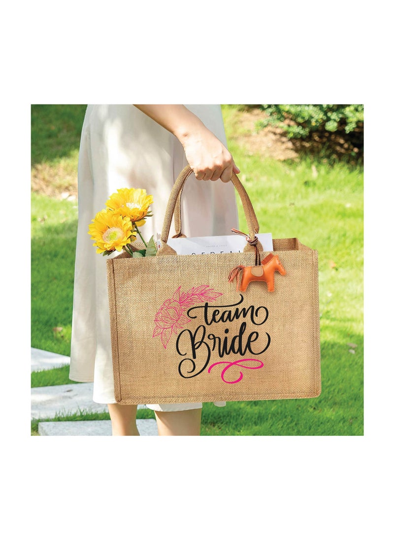 Team Bride Jute Totes - Eco-Friendly Gifts for Every Team Member - Bridesmaids Besties - Weddings and Bridal Showers Jute Bag