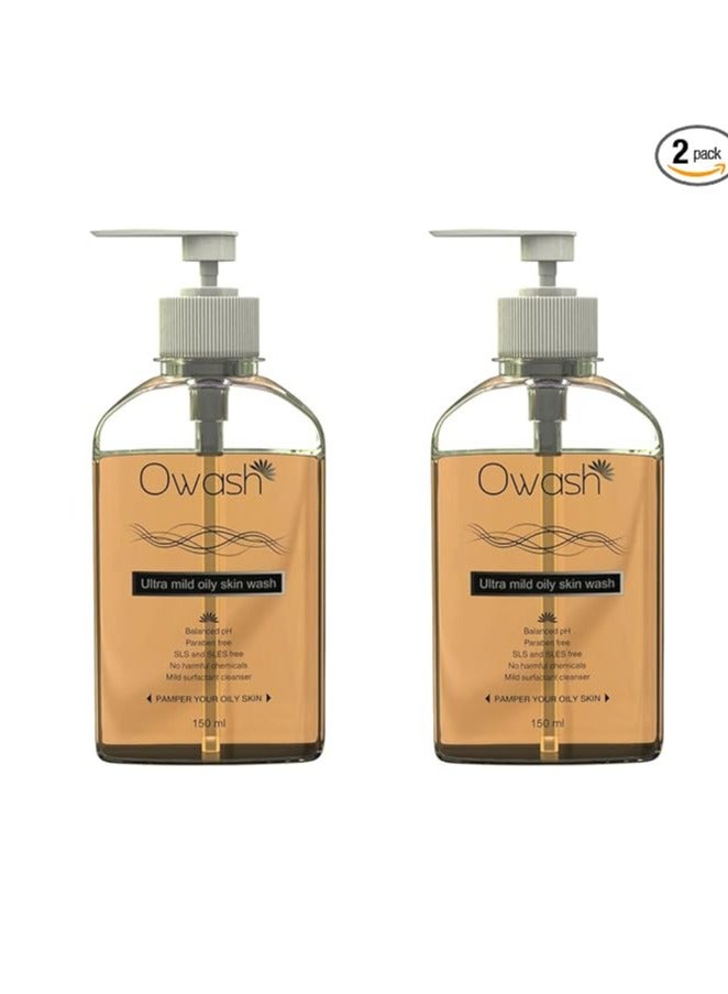 Ethiglo Owash Ultra Mild Oily Skin Wash - Pack of 2, 150ml Each