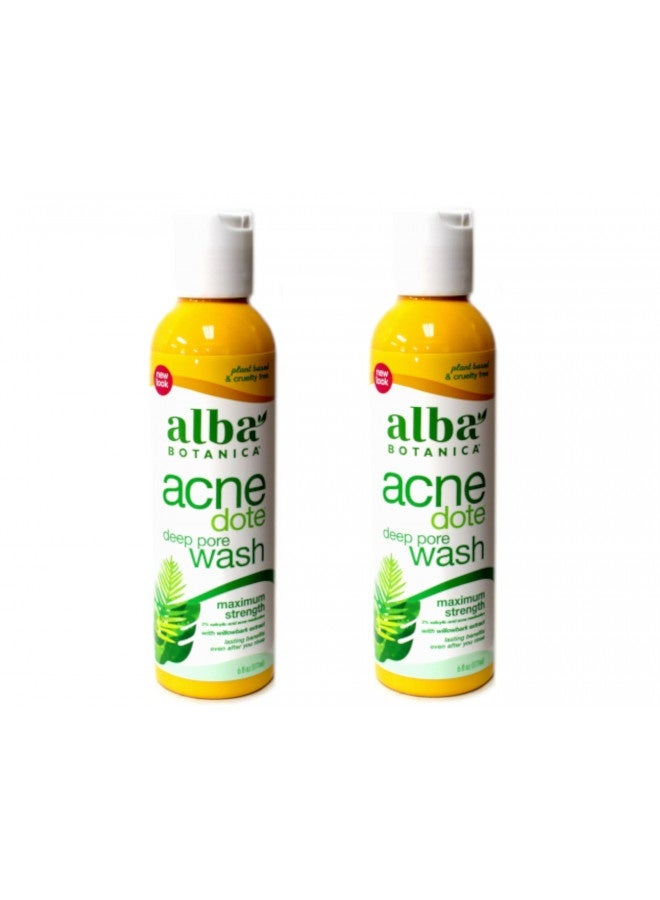 Alba Botanica Natural Acnedote Deep Pore Wash, 6 Ounce. (Pack Of 2)