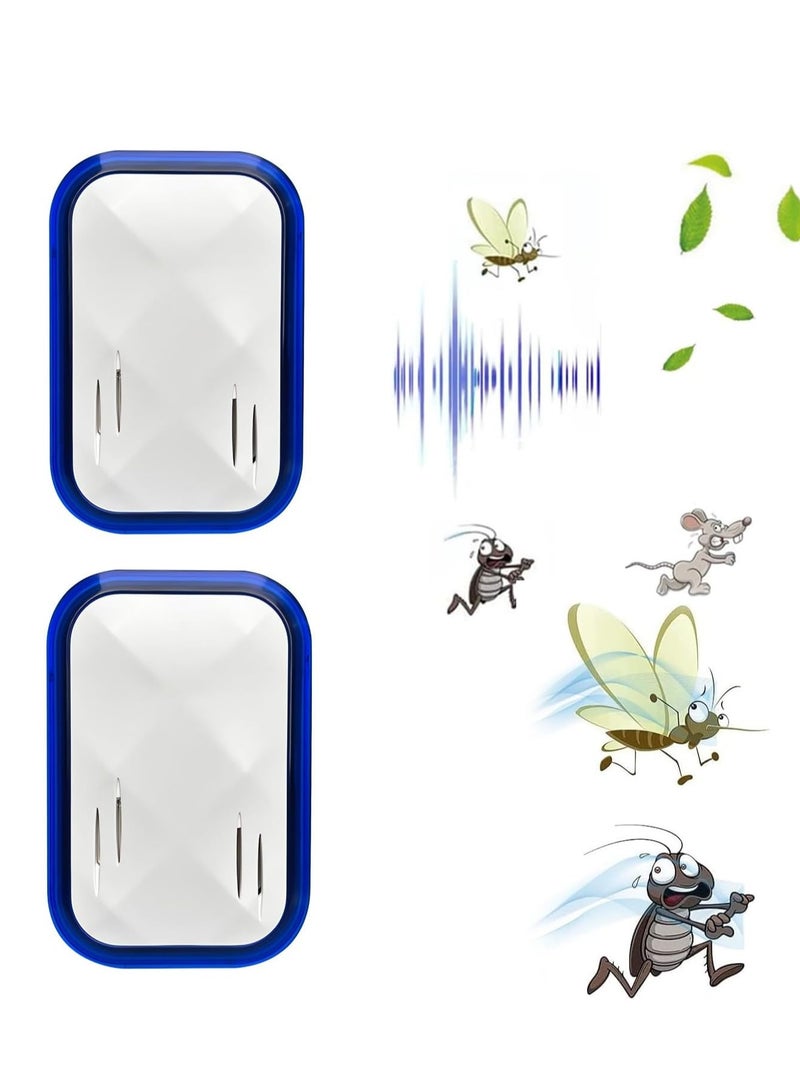 Ultrasonic Pest Repeller, 2 Pcs Electronic Mouse Repellent Indoor Silent Rat Deterrent Plug In for Mice, Cockroaches, Ants, Fly, Mosquitoes, Rodent, Harmless to Pets