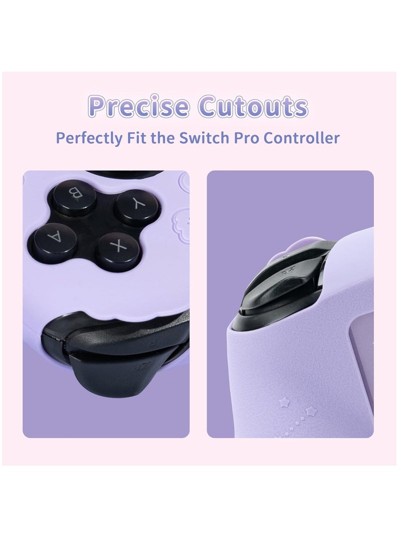 Switch Pro Controller Skin Set, Anti-Slip Silicone Protective Cover Skin Case for Nintendo Switch Pro Controller with 2 Thumb Grip Caps and 2