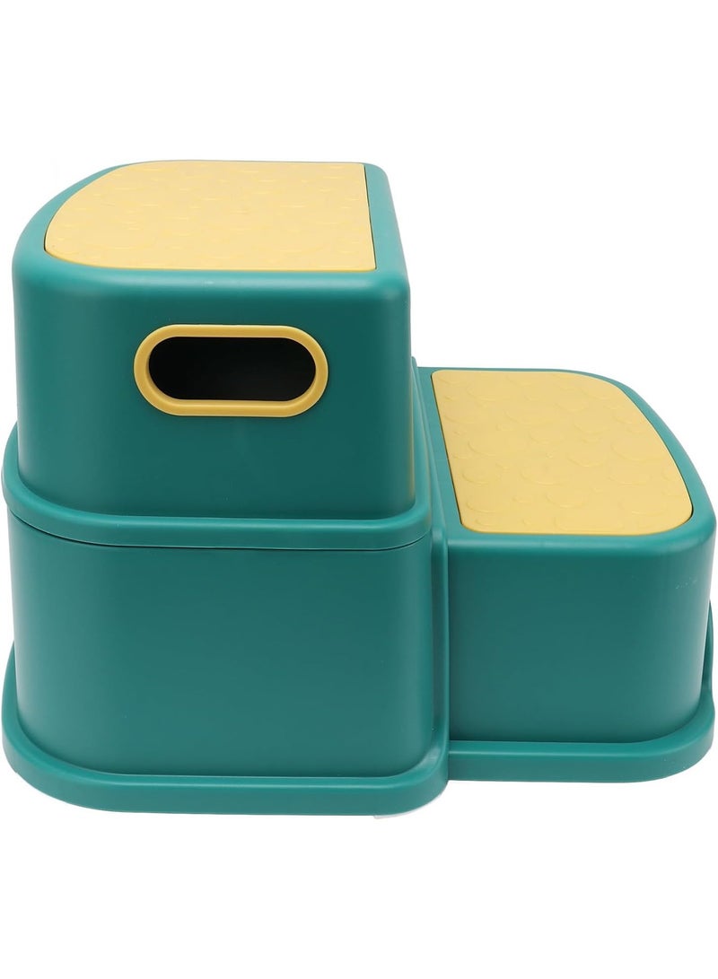 Toddler Step Stool for Bathroom Sink 2 Step Stool for Kids Toilet Potty Training Non-Slip Kid Plastic Stools with Handle