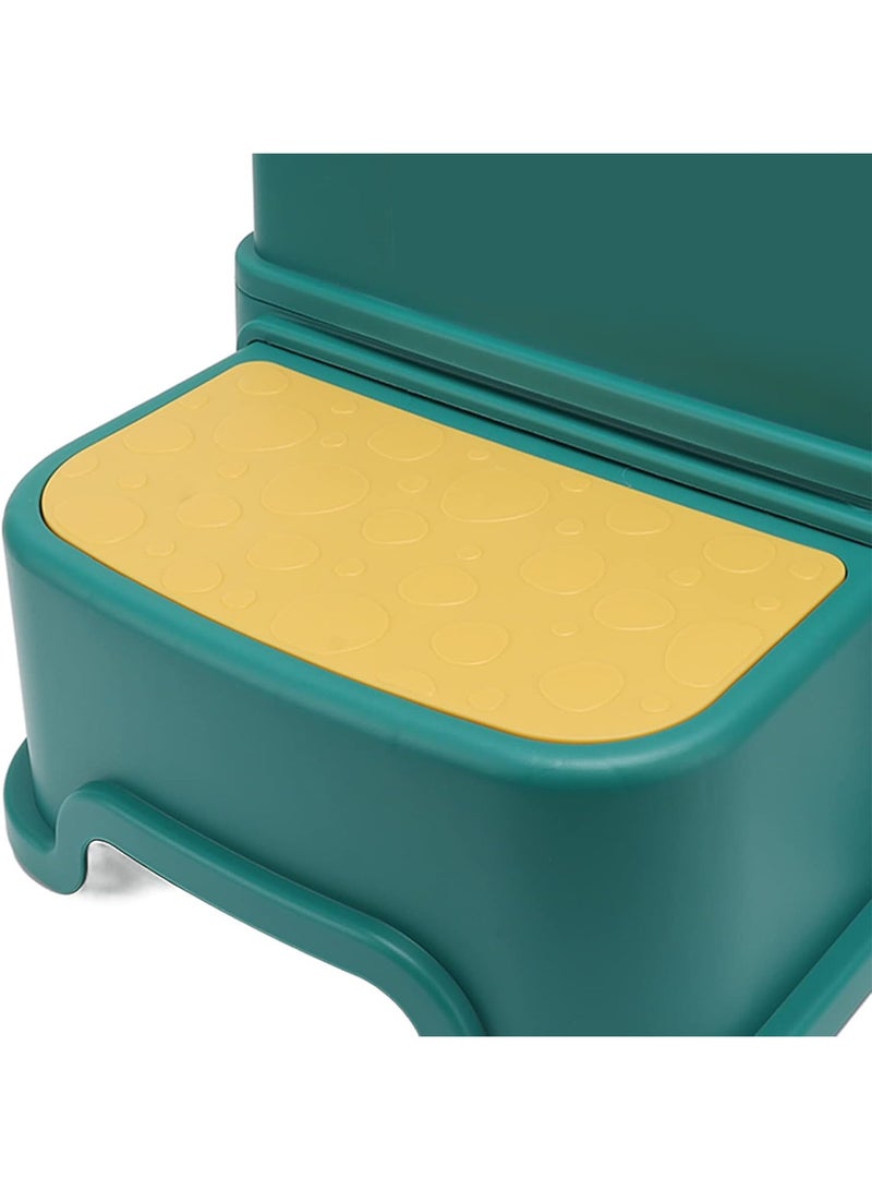 Toddler Step Stool for Bathroom Sink 2 Step Stool for Kids Toilet Potty Training Non-Slip Kid Plastic Stools with Handle