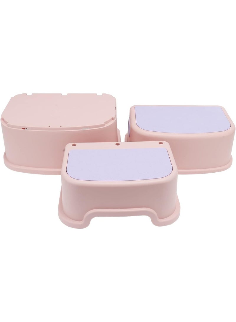 Toddler Step Stool for Bathroom Sink 2 Step Stool for Kids Toilet Potty Training Non-Slip Kid Plastic Stools with Handle