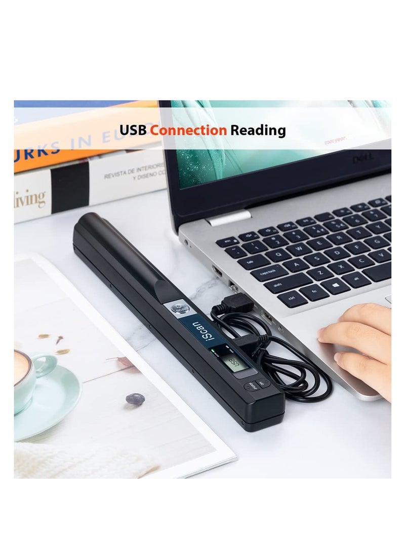 Portable Handheld Scanner for A4 Documents, Photos, Receipts, and Books - JPG/PDF Format Selection, Up to 900 DPI, Includes 16GB SD Card for Business Use.