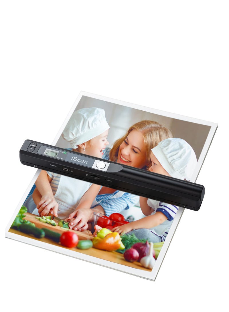 Portable Scanner, Handheld Scanner for Business, Photo Scanner for A4 Documents, Photo, Picture, Receipts, Books, JPG/PDF Format Selection, UP to 900 DPI, with 16G SD Car