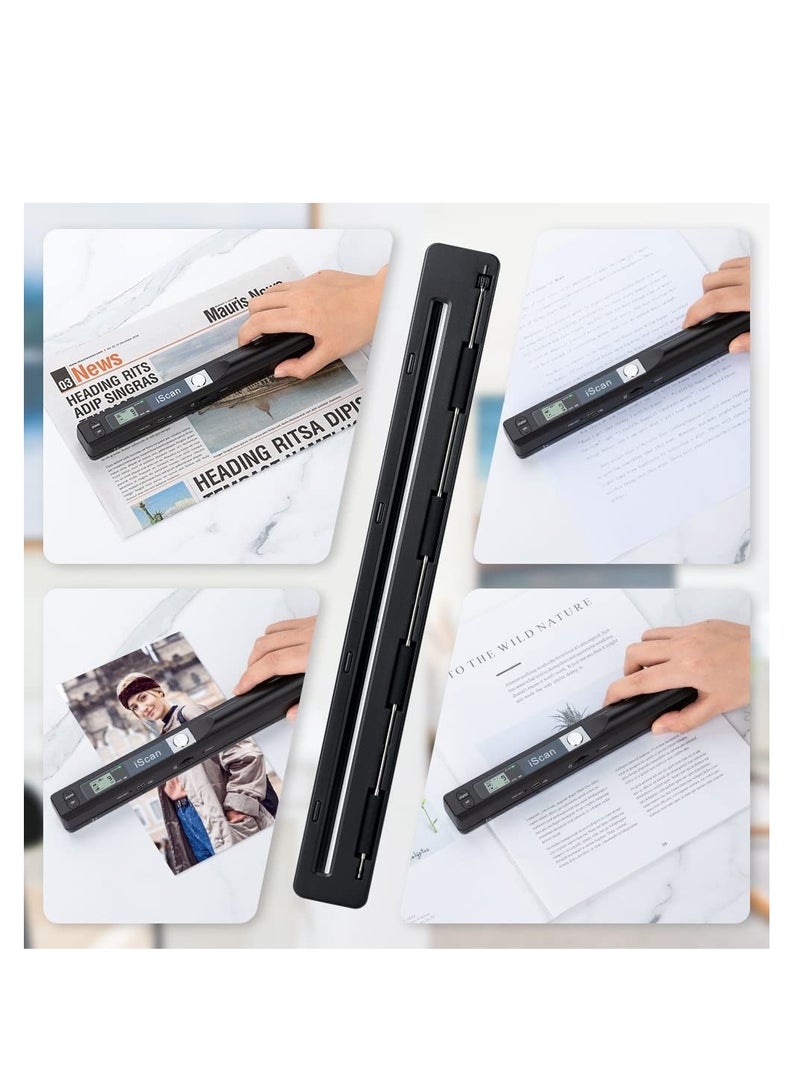 Portable Scanner, Handheld Scanner for Business, Photo Scanner for A4 Documents, Photo, Picture, Receipts, Books, JPG/PDF Format Selection, UP to 900 DPI, with 16G SD Car