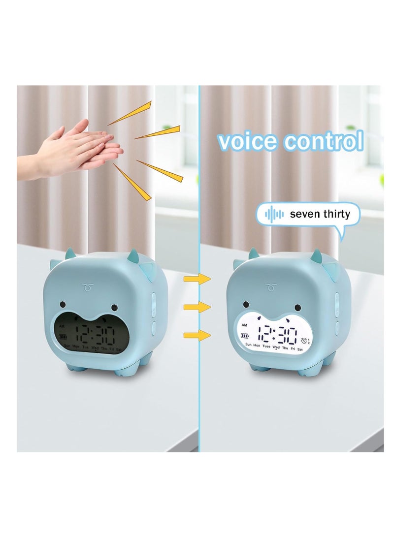 Kids Alarm Clock with Adjustable Volume and Night Light - Dual Alarm, Snooze Mode - Cute Animal Design, Perfect for Heavy Sleepers, Toddlers, Boys, Girls, Teens - USB Powered
