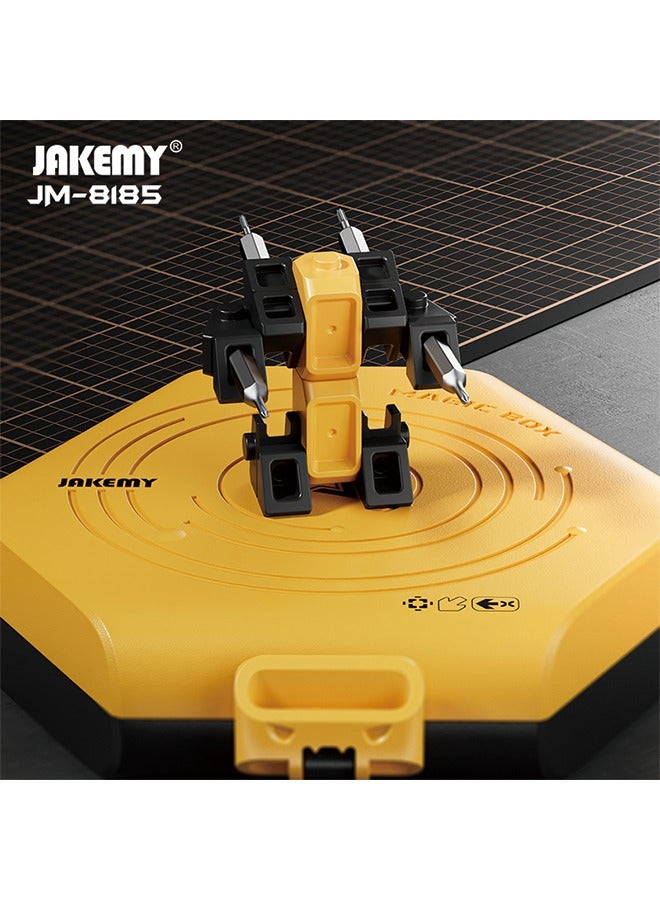 JAKEMY JM-8185 Multi-Function Screwdriver Tool Set - 69-Piece Trendy Modular Building Block Combination (69-in-1 Building Block Screwdriver Set)