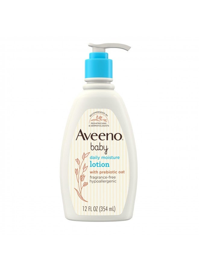 Aveeno Baby Daily Moisture Body Lotion For Delicate Skin, Natural Colloidal Oatmeal And Dimethicone, Hypoallergenic Moisturizing Baby Lotion, Fragrance-, Phthalate- And Paraben-Free, 12 Fl. Oz