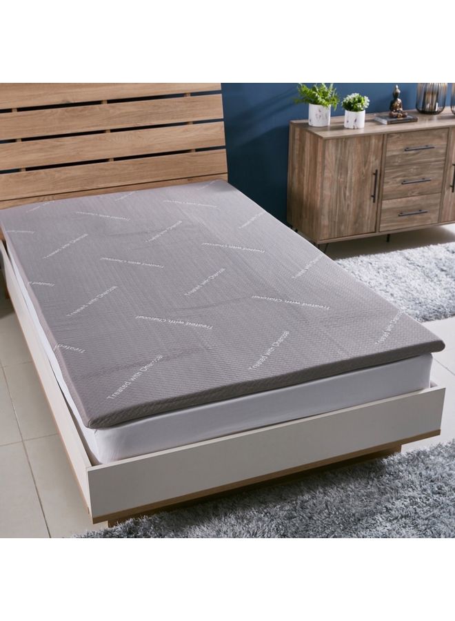 Innate Charcoal Infused Memory Foam Twin Mattress Topper Polyester Grey 200x120cm