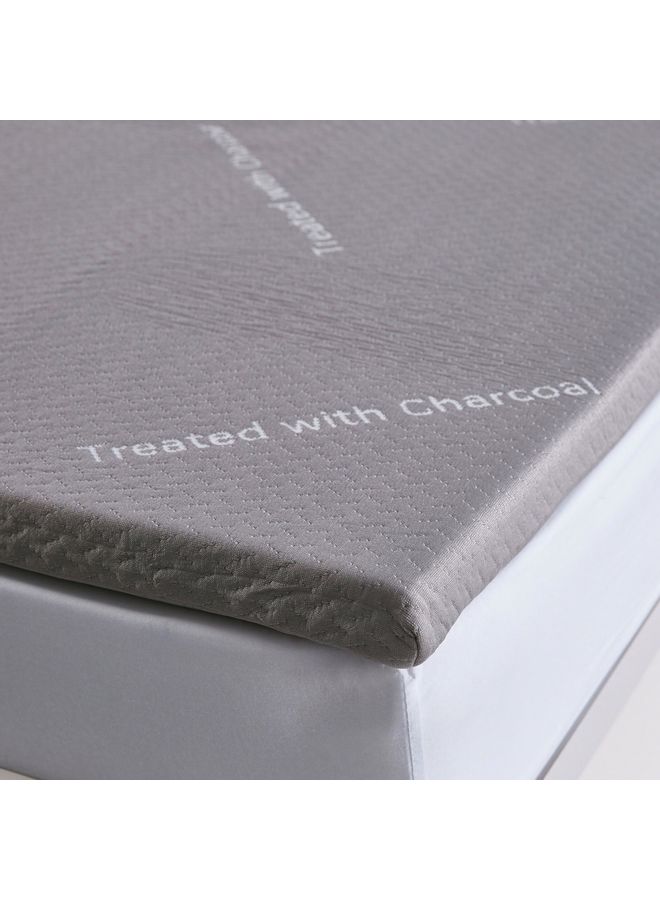 Innate Charcoal Infused Memory Foam Twin Mattress Topper Polyester Grey 200x120cm