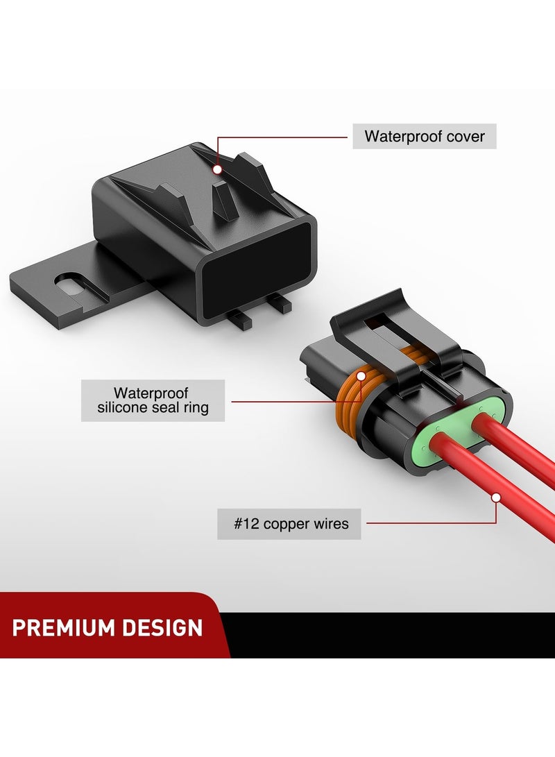Inline Fuse Holder, 4pcs12AWG Waterproof ATC/ATO Blade Fuse Holder 20A 30A 40A Regular Fuse Heavy Duty in Line Fuse w/Cover Fits 1A to 30A Fuses for 12V Automotive Vehicles