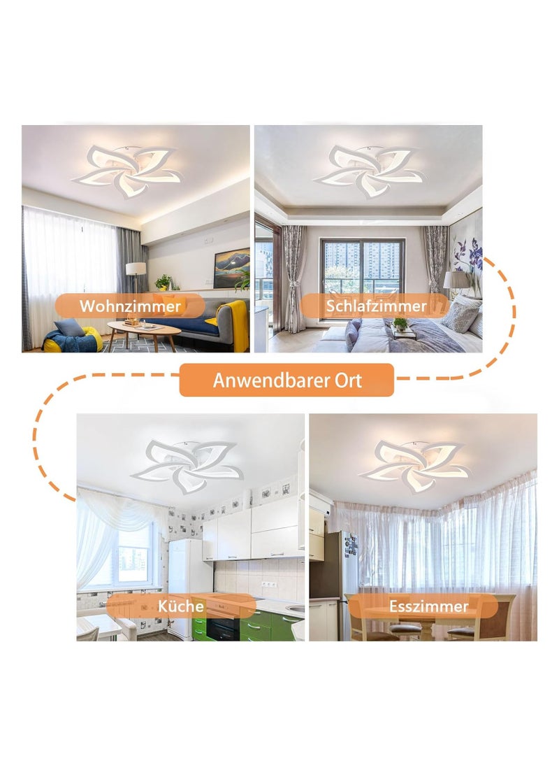 Modern Dimmable LED Ceiling Light 35 Watt Acrylic Petal Creative Chandelier for Bedroom Living Room Dining Room Corridor