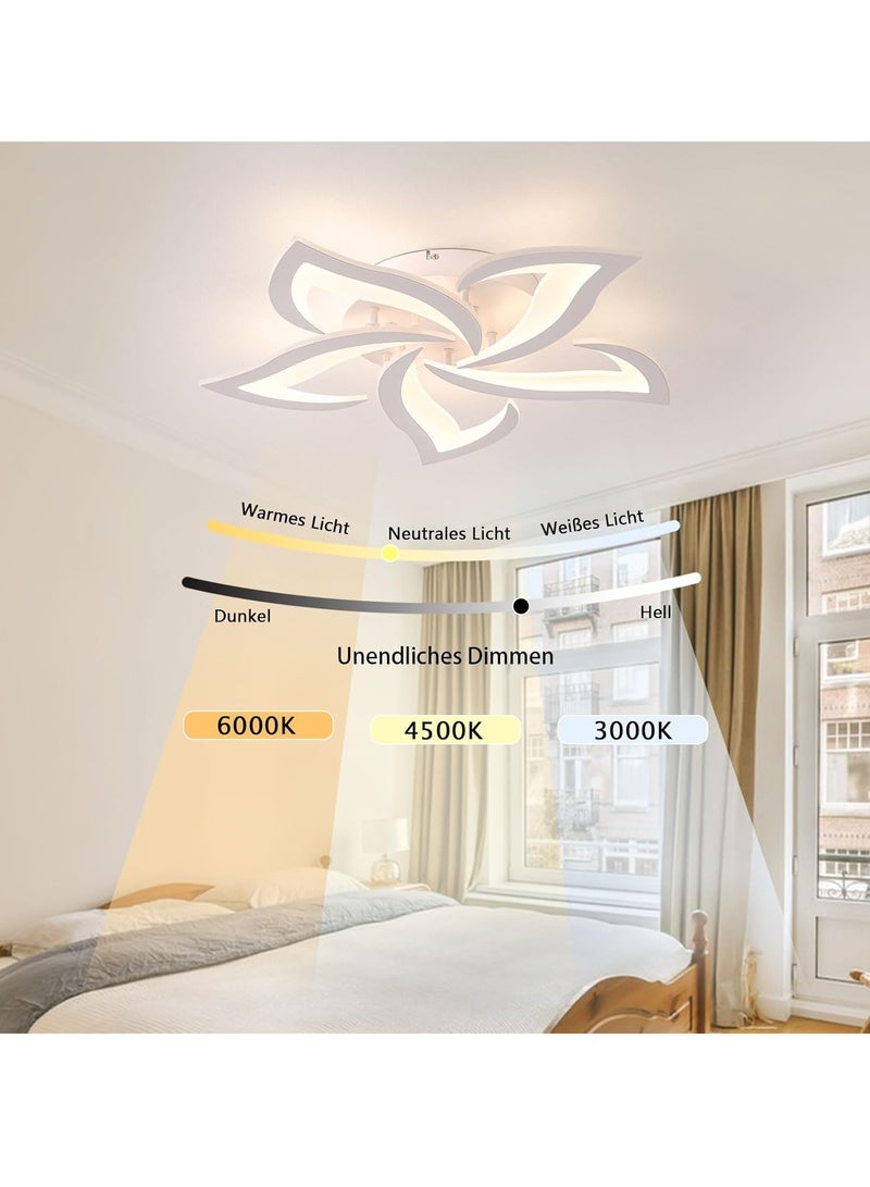 Modern Dimmable LED Ceiling Light 35 Watt Acrylic Petal Creative Chandelier for Bedroom Living Room Dining Room Corridor