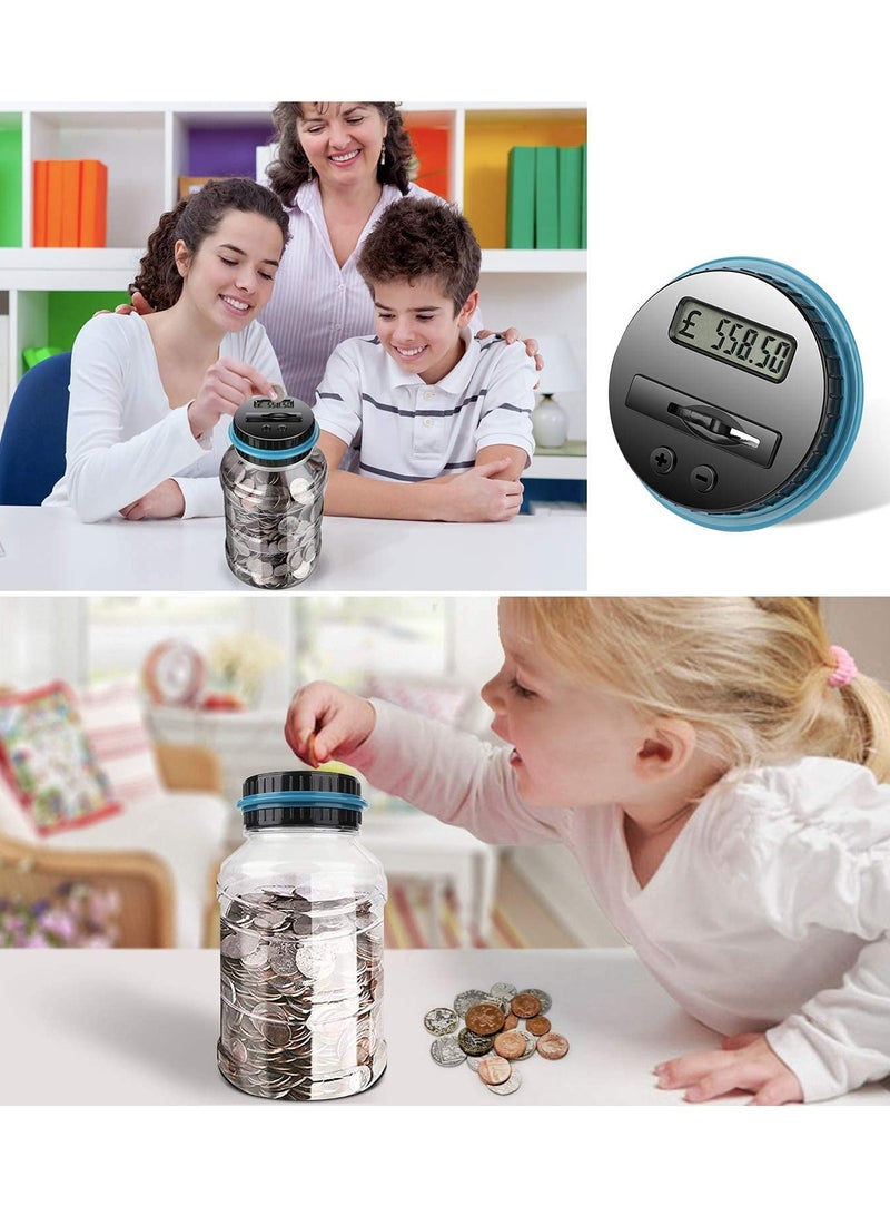 Digital Piggy Banks Digital Saving Money Box, Transparent Coin Bank Large Capacity Transparent Money Saving Jar with LCD Display, Coin Money Bank Piggy Bank Gift for Kids and Adult