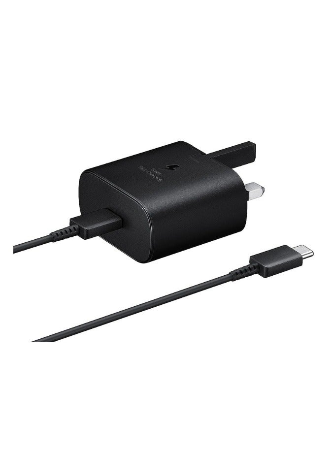 SAMSUNG Galaxy Official 45W Travel Adapter, Super-Fast Charging (UK Plug with USB Type-C Cable), Black