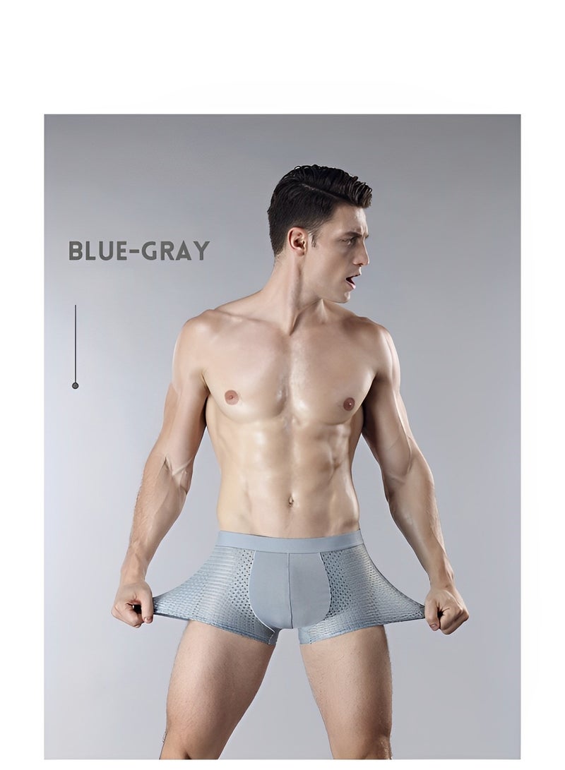 Men's 4 Packs Underwear Boxer Briefs Mesh Quick Dry Performance Boxer Brief Breathable Stretch Underwear