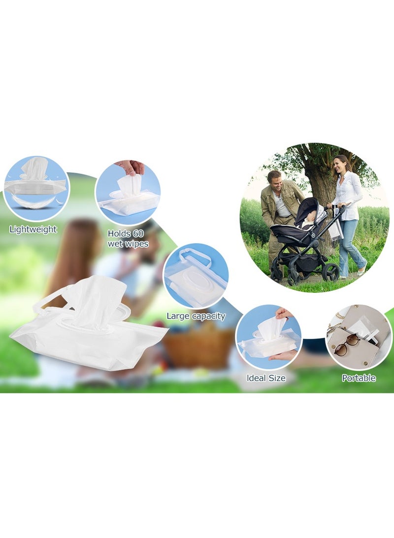 Portable Eco Friendly Baby Wipe Dispenser 6Pcs Refillable Wet Wipe Holder for Travel Strollers and Backpacks