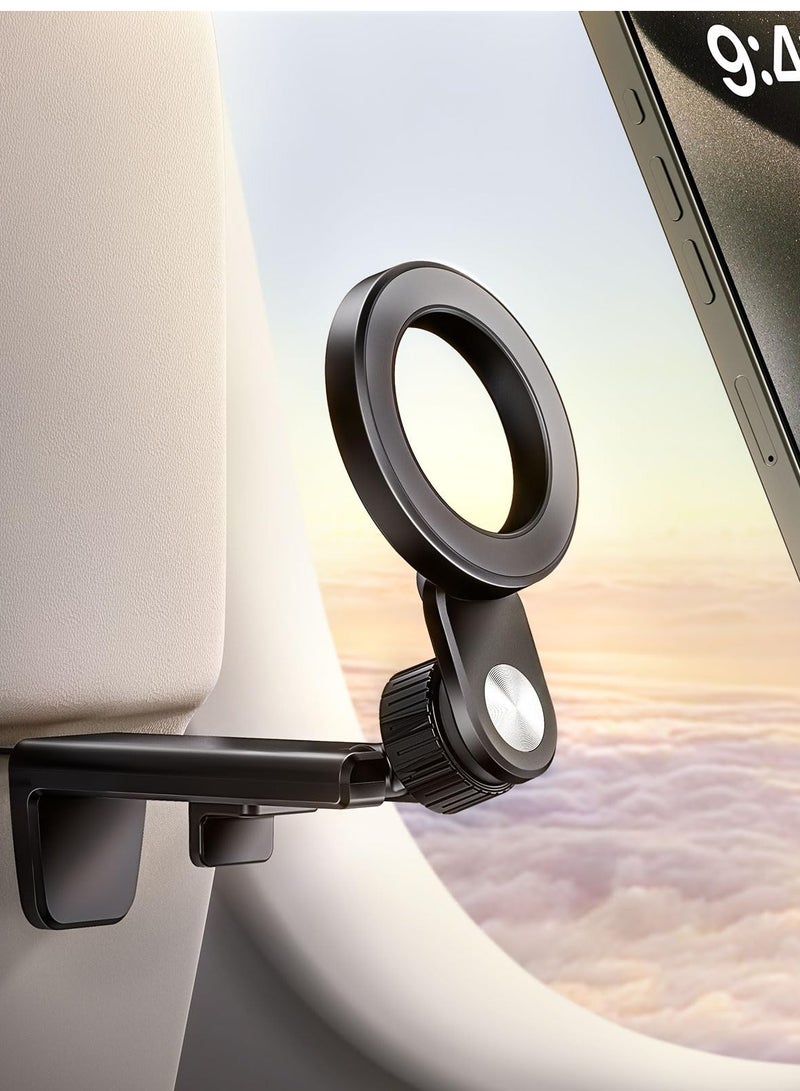 For Magsafe Airplane Phone Holder Travel Essentials, Travel Essentials Phone Mount with Multi-Angle Rotation, Travel Must Haves for Flying Fit for iPhone 12 13 14 15 Series & Popsocket