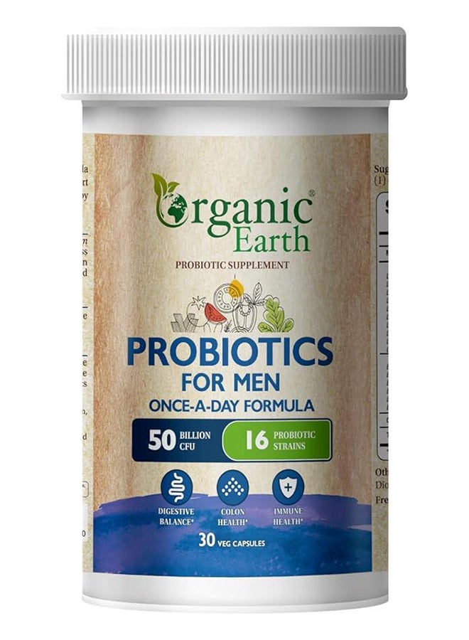 Probiotics 50 Billion Cfu For Men'S Digestive, Colon And Immune Support, 30S Cap