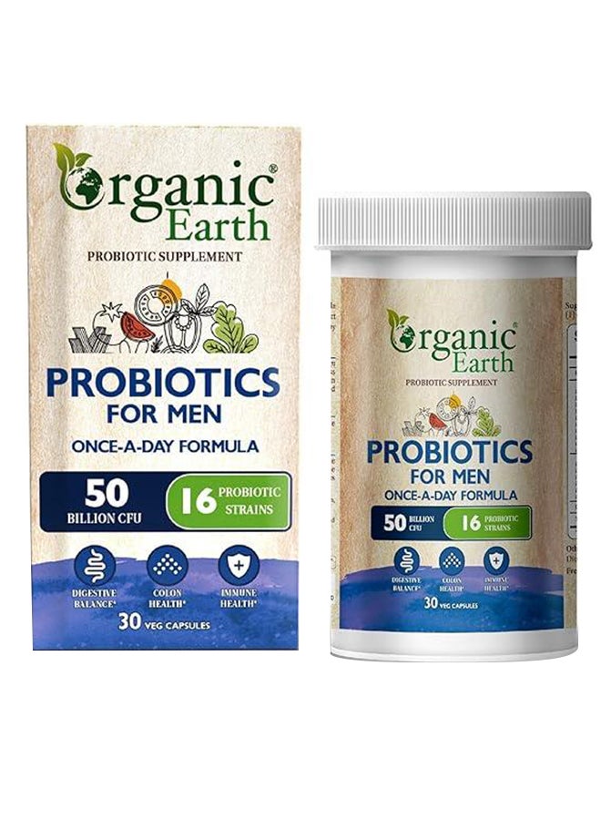 Probiotics 50 Billion Cfu For Men'S Digestive, Colon And Immune Support, 30S Cap