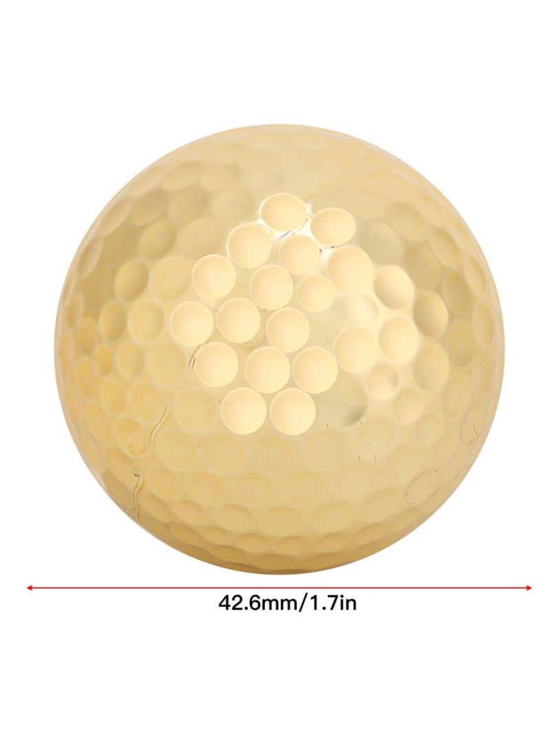 KASTWAVE Golden Golf Balls, 4Pcs Gold Plating Double Layer Golf Ball, Golf Balls Bulk, Golf Ball Accessory for Golf Clubs Golfers Lovers Beginners Golf Practicing