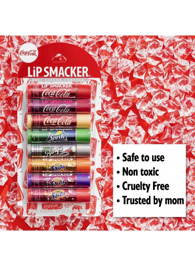 Lip Smacker Coca-Cola Flavored Balm, 8 Count, Flavors Coke, Cherry Vanilla Sprite, Root Beer, Orange Fanta, Grape Strawberry Fanta